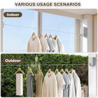 Retractable Clothesline, Retractable Clothesline Indoor, Laundry Line Retractable, Not Sagging, Suitable for Balconies, Courtyards, Laundry Rooms, RVs, Yachts, etc