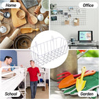 3PCS Wire Baskets,Metal Wire Storage Basket,Wall Hanging Bin and Display Basket for Kitchen,Cabinet,Pantry,Bathroom,Home Decor Supplies,Potted Plants,White