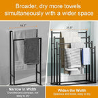 Honiter Towel Racks for Bathroom, 4 Tier Wide Towel Drying Rack Outdoor, Free Standing Towel Rack, Pool Towel Blanket Stand and Display Rack for Oversized Bath Towels