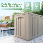 DRATO 80 Gallon Large Deck Box, Outdoor Storage Box for Patio Furniture, Patio Cushions, Gardening Tools, Pool Supplies 480lbs Weight Capacity,Waterproof Resin Storage Boxes（Gray，80 Gallon）
