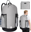 BALEINE 2PK 150L Laundry Bag Backpack, 900D Oxford Fabric Large Travel Laundry Bags with Shoulder Straps and 2 Mesh Pockets for College Dorm, Apartment, Laundromat (Gray, 150L)