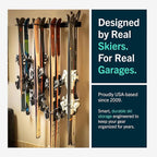 StoreYourBoard Ski Rack Wall Mount – Heavy-Duty Steel Ski Wall Mount Holds Up to 8 Pairs of Skis, Space-Saving Ski Rack for Garage, Home, or Cabin – Durable Wall Storage Organizer - Holds Up to 200lb