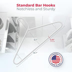 Neaties Plastic Hangers 20 Pack - Made in the USA - 6lb Capacity Standard Clothes Hangers with Strap Hooks for Dresses, Lingerie, Shirts, Pants, and Jackets – Blue