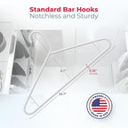 Neaties Plastic Hangers 15 Pack – Made in The USA – 6lb Capacity Standard Clothes Hangers with Strap Hooks for Dresses, Lingerie, Shirts, Pants, and Jackets – Blue