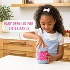 Bentgo Kids Stainless Steel Food Jar - 11oz Leak-Proof Double Insulated Hot or Cold Food Container with Removable Silicone Bumper, Dishwasher Safe, Easy Open Lid, Ages 3+ (Rainbows and Butterflies)