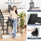 SOLEDI 180L 3-Section Laundry Hamper with Lid, Extra Large Dirty Clothes Basket with Sturdy Handles for Laundry Room & Bedroom - Durable Organizer for Sorting Laundry