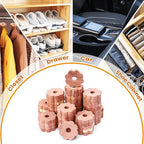 Homode Cedar Rings for Clothes Storage, 48 Pcs Cedar Blocks Cedar Chips for Closets and Drawers, Scented Flowers Cedarwood for Closets Closet Freshener