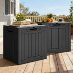 YITAHOME 31 Gallon Deck Boxes Set of 2, Lockable Outdoor Storage Bins for Patio Cushions, Garden Tools, Weather-Resistant Resin Storage Solution, Black