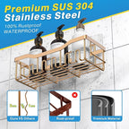 EUDELE Shower Caddy 2 Pack, Adhesive Organizer for Bathroom Storage, Home Decor & Kitchen, No Drilling, Rustproof Stainless Steel Shelf, Bathroom Decor Sets