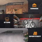 Ceiling Mounted Horizontal Bike Rack - Overhead Storage Space Saver, Ideal for Apartments, Garages & Tight Spaces