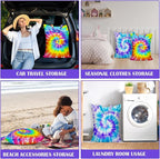 2 Pcs Large Travel Laundry Bag Waterproof With Handle - Washable for Dirty Clothes, Wet Dry Bag for Bathing Suit, Workout, Gym, Swimming Pool, College Dorm