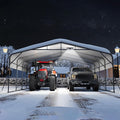 20x20FT Heavy Duty Metal Carport w/Led Light,Outdoor Portable Car Garage,Reinforced Base & Galvanized Steel Roof, Outdoor Car Port Canopy Shelter for Boats, Full-Sized Pickup Trucks