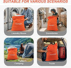 WiseBoy Laundry Bag, 23.6x35 inch Oversized Laundry Bags, Travel Laundry Bag Dirty Clothes Organizer, Nylon Wet Dry Storage Bag for College Dorm, Camping, Caravan, Orange