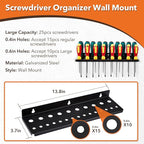 4Pcs Wall Mount Tool Organizer Set,Include Screwdriver Organizer,9mm-24mm Wrench Holder,Pliers Holder,Hammer Rack,Galvanized Steel Hand Tool Storage for Workshop,Shed,Garage,Home