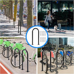2-3 Bike Capacity U Bike Rack Commercial Bicycle Rack 33" L Heavy Duty Galvanized Steel Bicycle Organizer Ground Parking Stand for Outdoor Garages Streets Yards Parks Schools Sidewalks