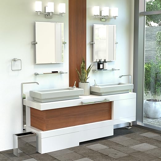 Gatco 5656 A-Line Glass Shelf, Chrome