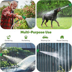 Garden Hose 100ft, Stainless Steel Heavy Duty Water Hose with 10 Function Nozzle Flexible, Lightweight, No-Kink, Pet Proof, Puncture Proof Metal Hose for Yard, Outdoor