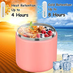 19oz Insulated Vacuum Food Jar with Buckle Lid Wide Mouth Soup Thermo for Hot Food Kids Leakproof Stainless Steel Lunch Container- Pink-1Pack