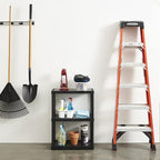 Gracious Living 33 Inch Heavy Duty 3-Shelf Light Duty Storage Shelf, Easy Assembly and Holds Up to 55 Pounds Per Shelf, Black