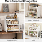 SNTD Bread Box - Kitchen Countertop Bread Storage Container with Bamboo Cutting Board, Adjustable Vent Hole Dials, White
