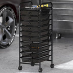 Simple Houseware Utility Cart with 10 Drawers Rolling Storage Art Craft Organizer, Black