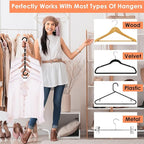 College Dorm Room Essentials, Magic Hangers Space Saving Clothes Hanger, Closet Organizers and Storage for 30 Heavy Clothes, Smart Space Saver Sturdy Plastic Hangers with 360° Rotating Hooks, 6 Pack