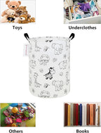 QUEENLALA Large Storage Basket,Laundry Hamper/Bathroom/Home Decor/Collapsible Round Storage Bin,Boys and Girls Hamper/Boxes/Clothing(Round-Zoo)