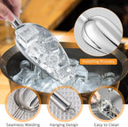 Zhehao 8 Pcs Metal Ice Scoop 6 oz Stainless Steel Ice Scooper for Ice Maker Kitchen Freezer Bar Wedding Party Small Scoops for Pet Animal Dog Food Candy Scoop Beach Shovel(Silver)