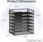 2 Pack 7 Tier Paper Organizer - Mesh Desktop File Holder with Handles for Office School Desk, Black