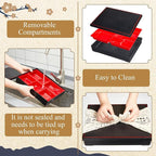 2 Pcs 12 x 9.5 x 2.2 Inch Japanese Lunch Box 6 Compartments Divided Bento Box with Greaseproof Adult Japanese Bento Lunch Container Sushi Home Restaurant
