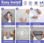 KINCMAX Premium Shower Caddy - Self Adhesive Shower Shelf with 4 Hooks - No Drill Large Capacity Stainless Steel Rack - Aesthetic Organizer for Bathroom Wall Decor - Matte Black