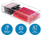 iDesign Clarity Plastic Drawer Organizer for Vanity, Countertop, Bathroom, Kitchen and Cabinet Storage, 8" x 4" x 2", Clear