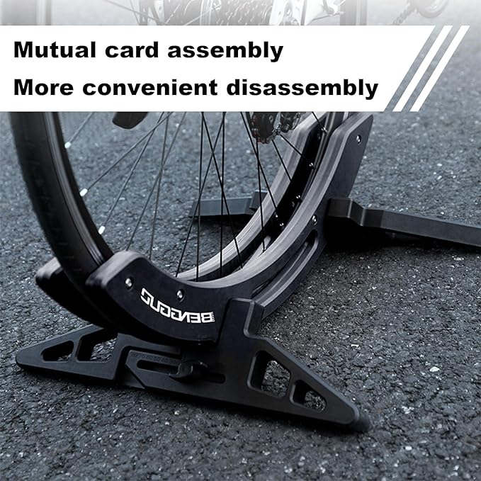 Bike Stand Floor Rack, Universal Adjustable Bicycle Parking Stand for Home/Garage/Garden, Mountain, Road, MTB, E-Bike, Scooter, 30-80mm Wide Bicycle Tires (Black)