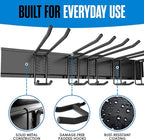 Houseables Ski Rack Wall Mount, Ski Holders For Wall, Rack For Garage, Snowboard Storage, Gear Hanger, Organizer, Grabber, Indoor, Store 5 Pairs, 270 lbs Capacity, 32 x 4 Inch, Steel