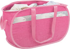 Collapsible Laundry Baskets, Foldable Tear Proof Pop Up Hamper with Reinforced Carry Handles, Durable Laundry Hamper for Home, Laundry, Bathroom, Dorm or Travel (Pink)