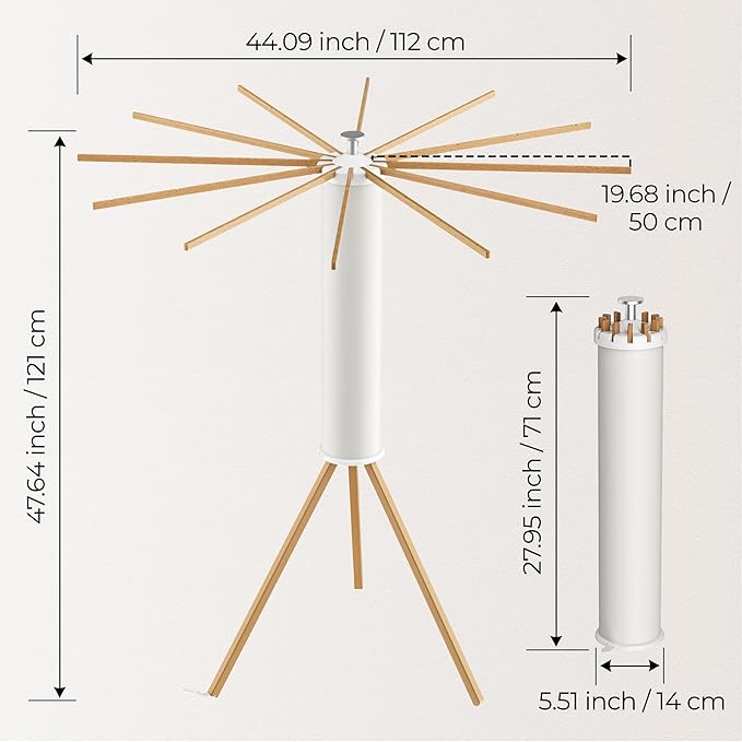 Tripod Clothes Drying Rack, Garment Rack Portable and Foldable Space Saving Laundry Drying Rack - Dryer Rack Clothing Floor Folding Balcony Bedroom Household