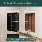 Medicine Cabinet with Mirror 20x30 Inch, Aluminum Bathroom Cabinet for Recessed or Surface Mount, Black Frame, Six Adjustable Glass Shelves, Soft Close Hinge, Reversible Door