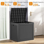 30 Gallon Resin Deck Box, Lockable Patio Outdoor Storage Box for Furniture, Garden Tools and Tools Storage, Waterproof Outside Storage Boxes - Black