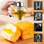 Glass Honey Dispenser 200ml Clear Honey Pot No Drip with Stand and Handle Syrup Dispenser Jar for Breakfast Coffee Kitchen Use Sugar Maple Syrup Container