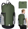 BALEINE 2PK 120L Laundry Bag Backpack, 900D Oxford Fabric Large Travel Laundry Bags with Shoulder Straps and 2 Mesh Pockets for College Dorm, Apartment, Laundromat (Green, 120L)