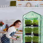 Greenhouse for Outdoors,Walk in Plant Greenhouses with Shelves,Heavy Duty with Durable PE Cover,Plant Stands Portable Green House for Garden Plants