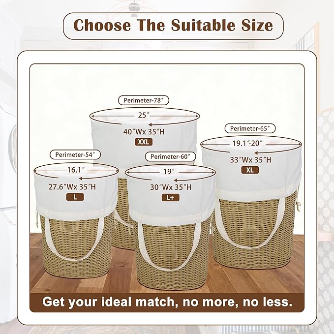 Cotton Canvas Laundry Bag 33"Wx 35"H, Thick Cotton Laundry Bag with Handles & Drawstring, Extra Large Heavy Duty Washable Basket Liner Hamper Liner Storage Sack (Natural XL, 1 Pack)