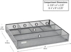 Mind Reader Drawer Organizer, Desk Org, Utensil Organizer, Office, Kitchen, Metal Mesh, Set of 2, Silver