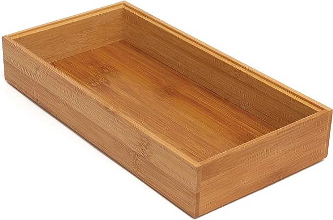 Lipper International 8185S Bamboo Wood Stacking Drawer Organizer Box, 6" x 12"