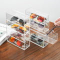 2 Pack Desktop Organizers of 8 Storage Drawers, Clear Acrylic Glasses Storage Drawers Organizer Office Desk Organizer for Vanity Table, Bathroom Counter, Teacher Desk, Dorm