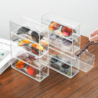 2 Pack Desktop Organizers of 8 Storage Drawers, Clear Acrylic Glasses Storage Drawers Organizer Office Desk Organizer for Vanity Table, Bathroom Counter, Teacher Desk, Dorm