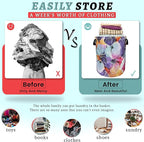 Abstract Watercolor Floral Laundry Basket Foldable With Handles Tote Bag Oxford Cloth Flowers Laundry Hamper Clothes Storage Bucket Toy Organizer 18.9" x 16.5" For Bathroom/Laundry/Bedroom