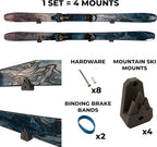 Horizontal Wall Ski Holder – Space-Saving Ski Wall Mount for Garage & Home Storage | Holds 1 Pair of Skis | Mountain, Snowflake & No Design Styles (Gray, Low Profile | Without Gear Hook)