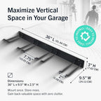 StoreYourBoard 72" Garage Tool Organizer Wall Mount | Garden Tool Organizer System | Heavy Duty Garden Tool Storage Rack for Yard Tools Rakes Shovels 500lbs Garage Organization | 8 PVC Coated Hooks