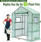 Greengro Greenhouse, 28 x 57 x 76'' Greenhouses for Outdoors, Small Plant Green House with Screen Windows, 3 Tiers 4 Shelves, Durable PE Cover, Plastic Portable Walk in Greenhouses for Outside Indoor